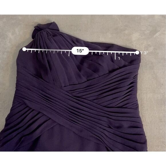 Women’s Wedding Guest Party Gown Bridesmaid One shoulder Dark Purple 10 - Picture 7 of 10